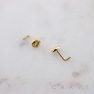 ROSE RUGGED SET 316L SURGICAL STEEL L-SHAPE NOSE RING BOX